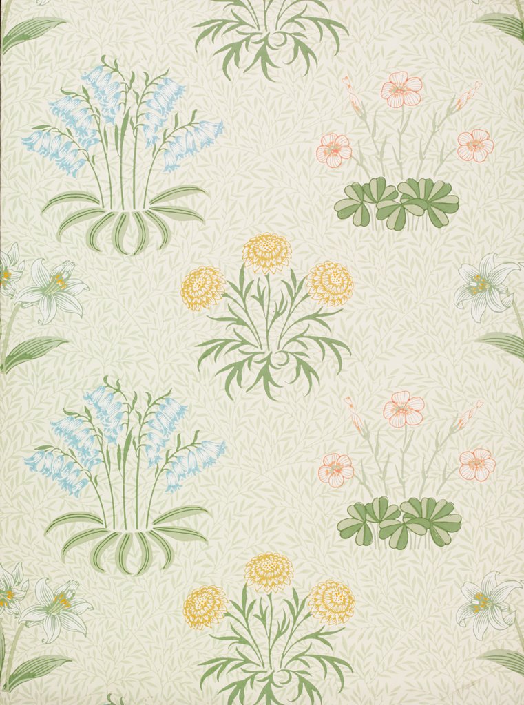 Detail of Lily wallpaper by William Morris