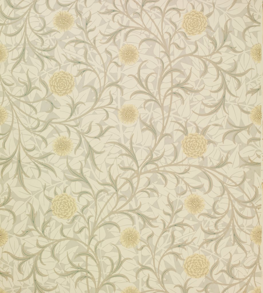 Detail of Scroll wallpaper by William Morris