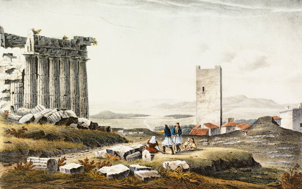 Detail of Salamis from Acropolis by Charles Frederick Brockdorff