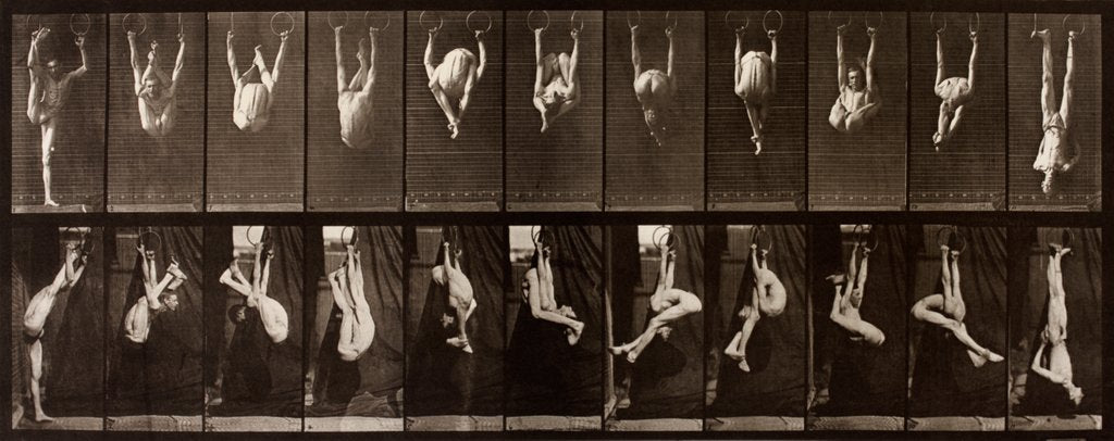 Detail of Man performing acrobatics by Eadweard Muybridge