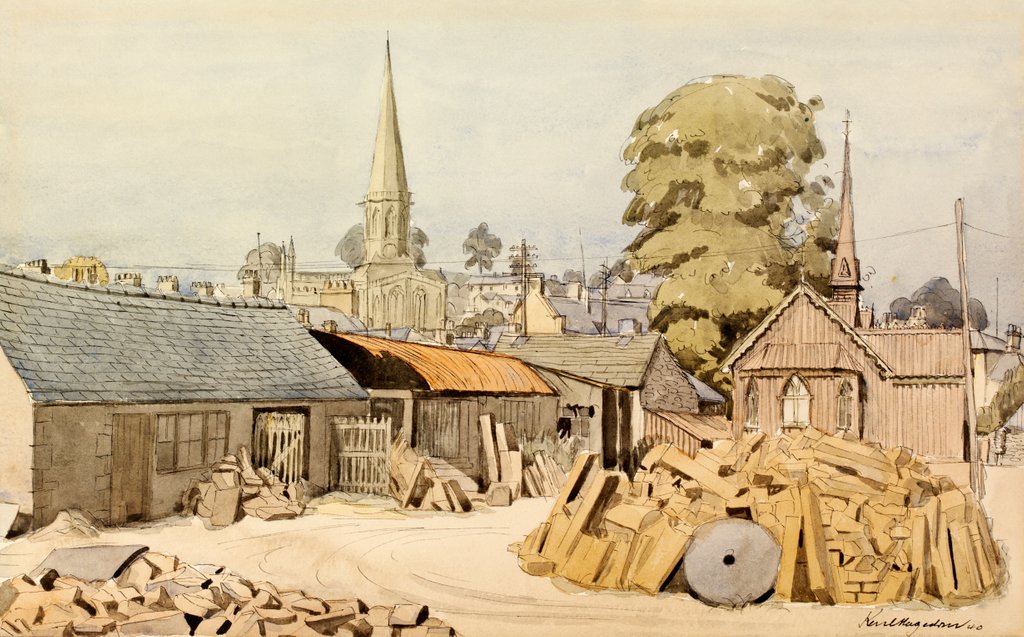 Detail of Stonemason's Yard, Bakewell by Karl Hagedorn