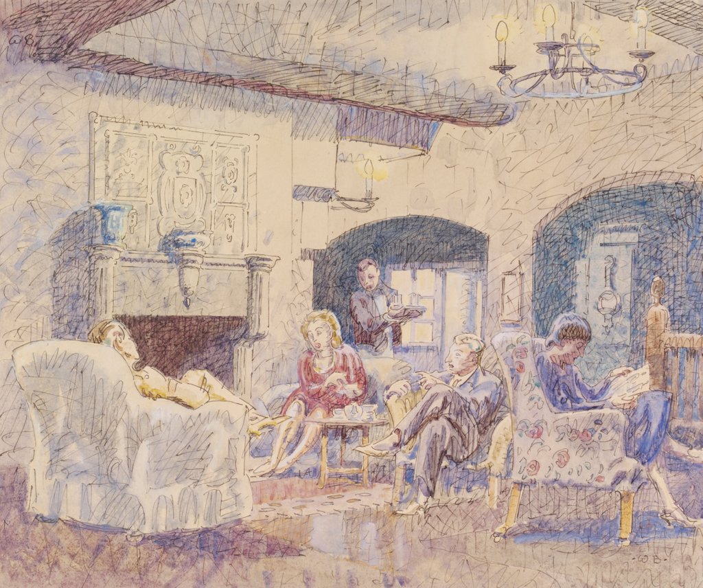 Detail of Fireplace at The George, Colchester by Walter Bayes