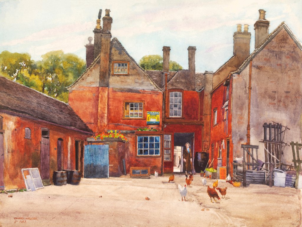 Detail of At the back of The White Hart, St. Ives by Edward Walker
