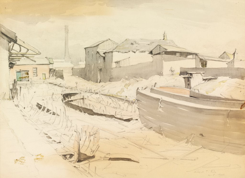 Detail of An old part of the Ship Canal, Quay Street, Manchester by Albert Pile