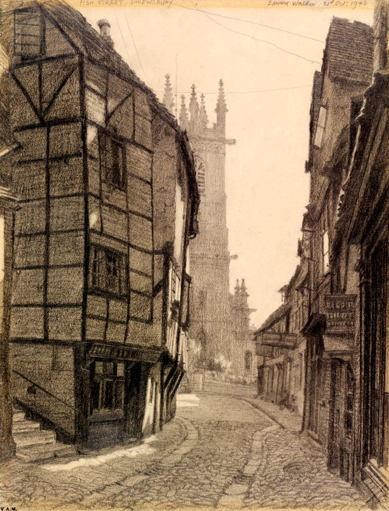 Detail of Fish Street, Shrewsbury by Edward Walker