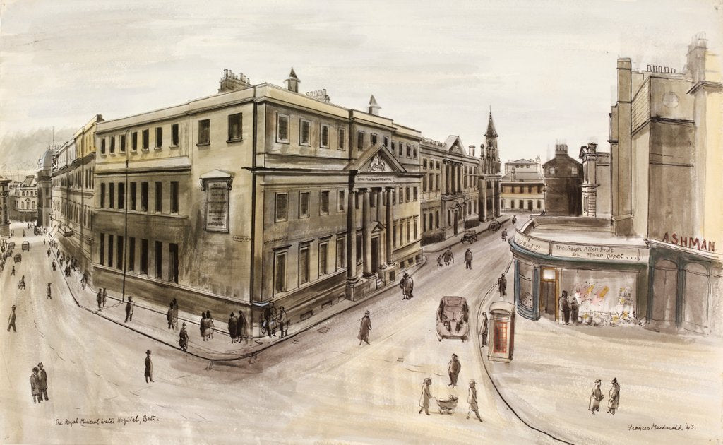 Detail of The Royal Mineral Water Hospital, Bath by Frances Macdonald