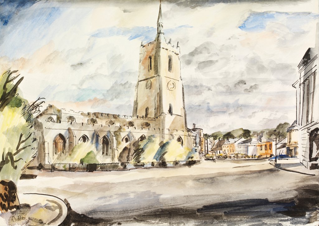 Detail of St. Peter's Church and Market Hill, Sudbury by Rowland Suddaby