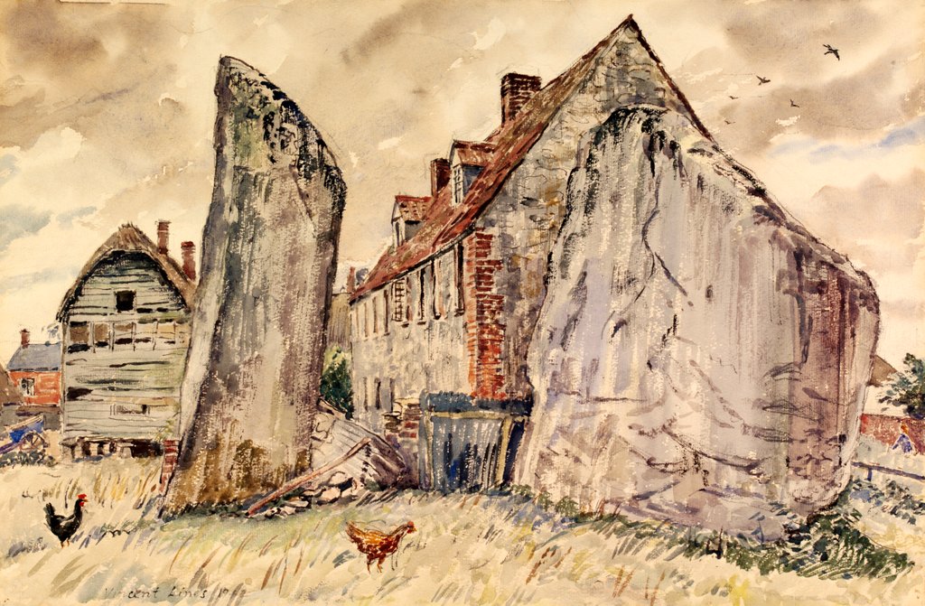 Detail of Adam and Eve, Monoliths, Avebury by Vincent Henry Lines