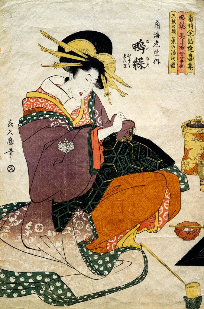 Detail of The Tea Ceremony by Kitagawa Tsukimaro