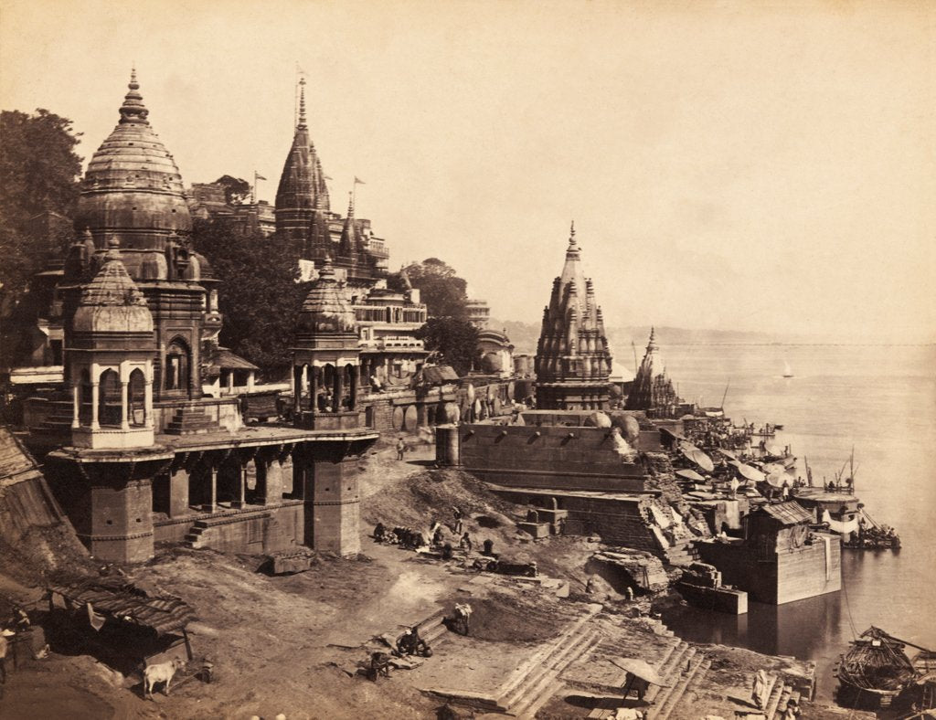 Detail of Benares Burning Ghat by Francis Frith & Co.