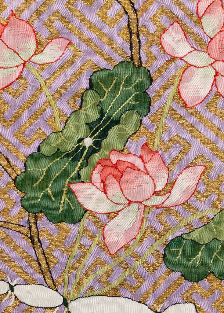 Detail of Marriage Robe, detail of a lotus flowers. China, 19th century by Unknown