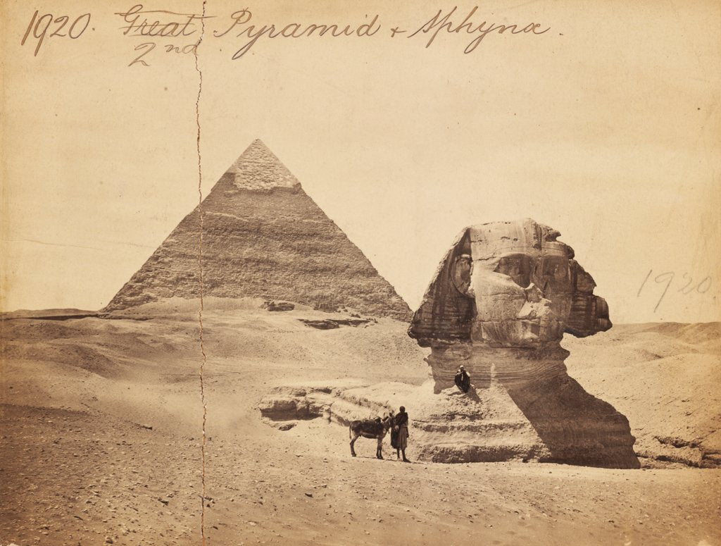 Detail of 2nd Pyramid & Sphynx by Francis Frith