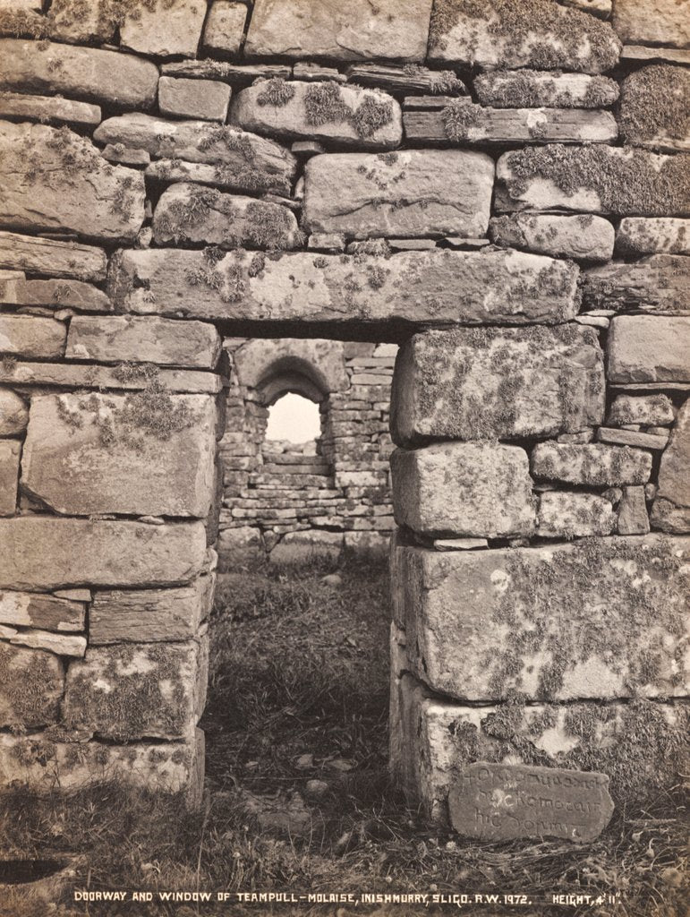 Detail of Doorway and window of Teampull Molaise by R Welch