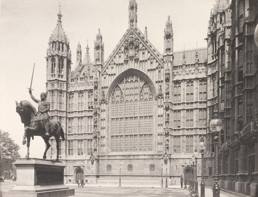 Detail of West Front of Westminster Hall, Houses of Parliament by Benjamin Stone