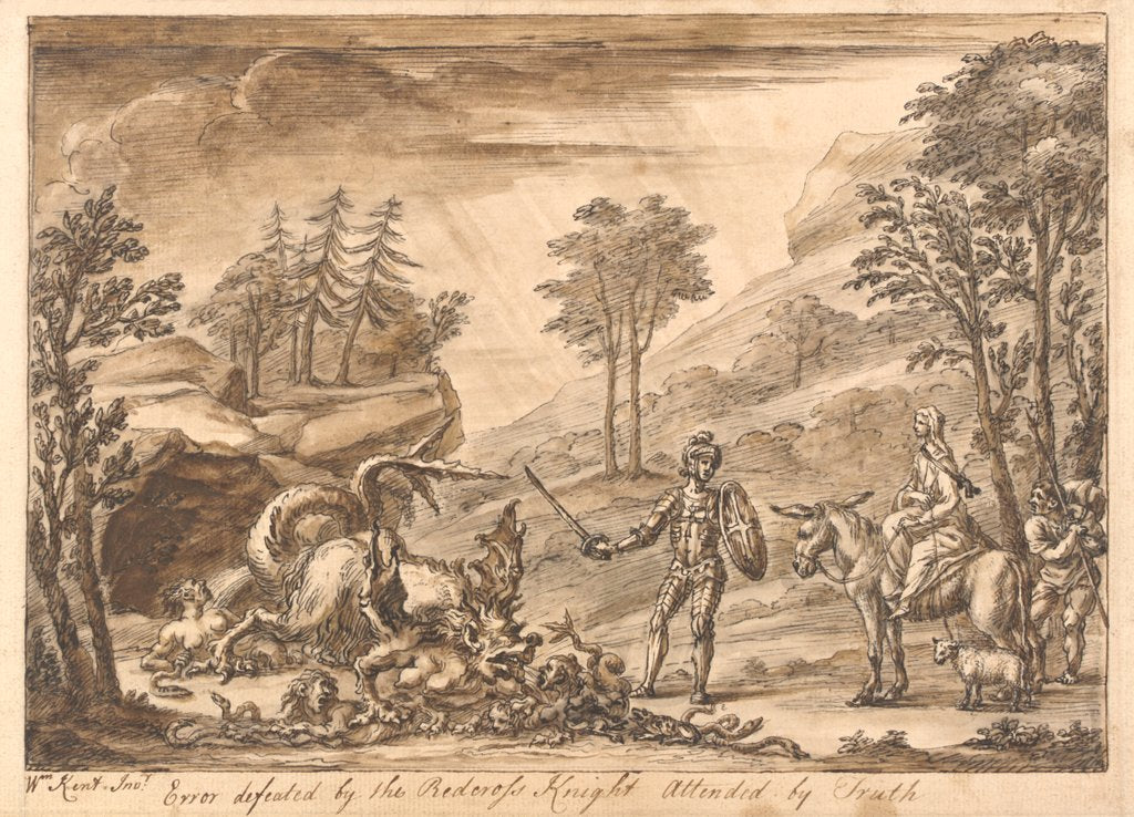Detail of Error defeated by the Redcross Knight attended by Truth by William Kent