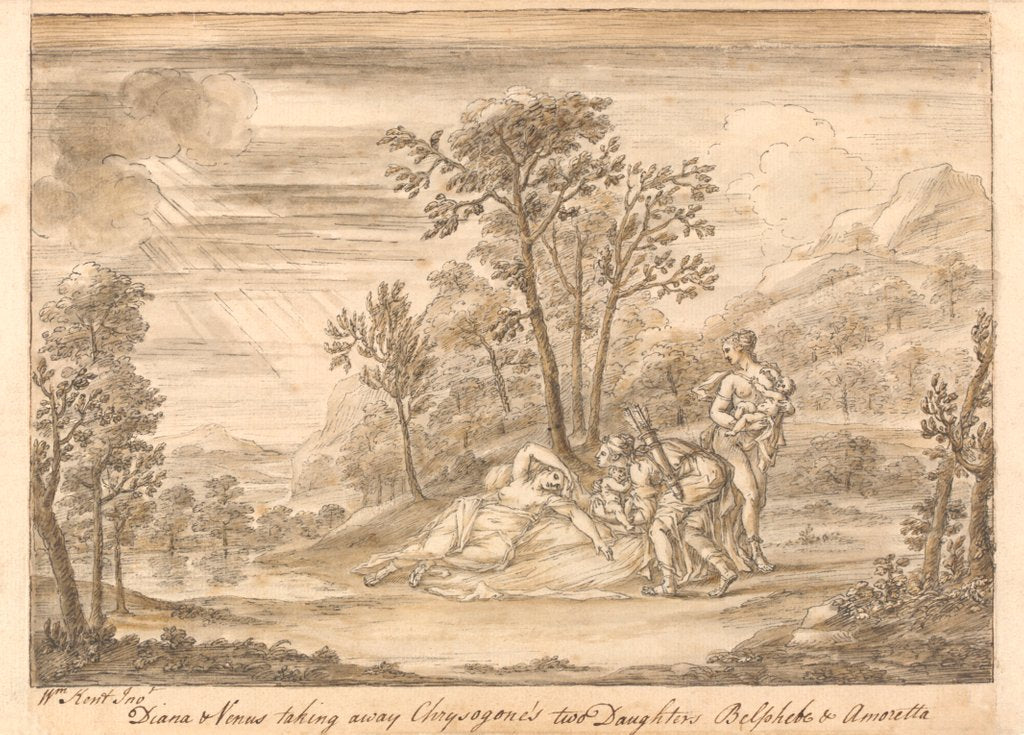 Detail of Chrysogone's two Infant Daughters taken away by Venus and Diana by William Kent