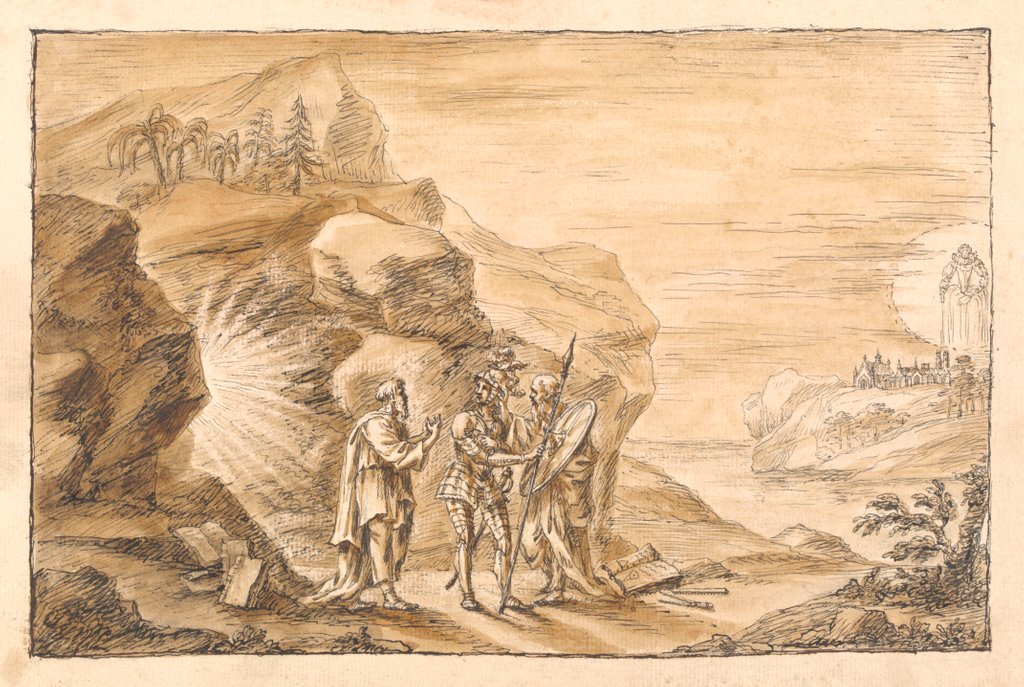 Detail of Prince Arthur educated by Timon and Merlin by William Kent