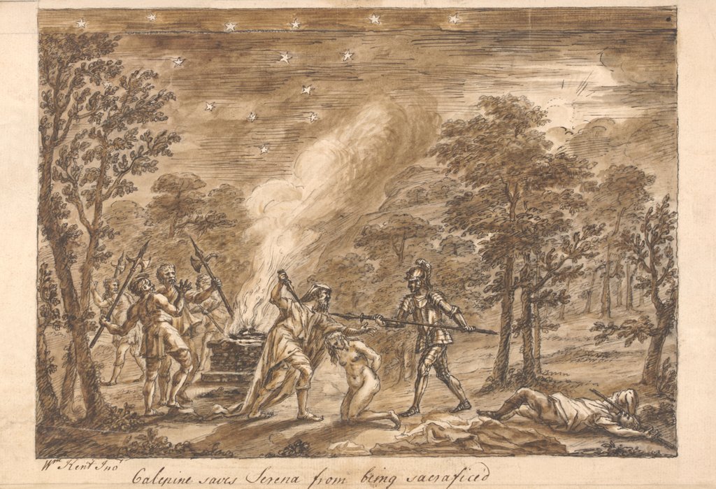 Detail of Calepine saves Serena from being sacraficed by William Kent