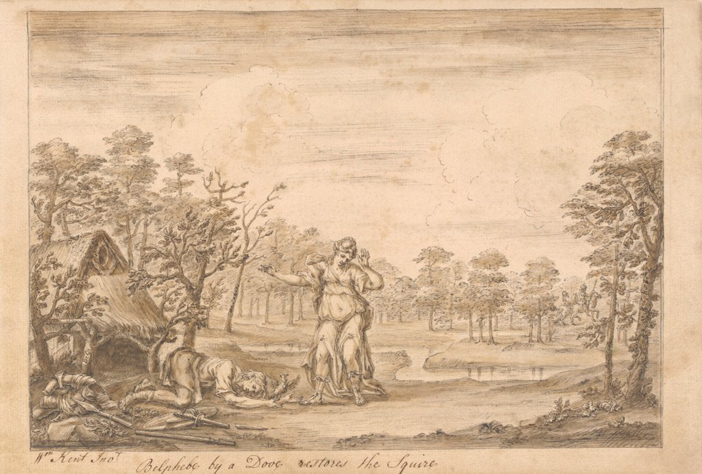 Detail of Belphebe by a Dove restore the Squire by William Kent