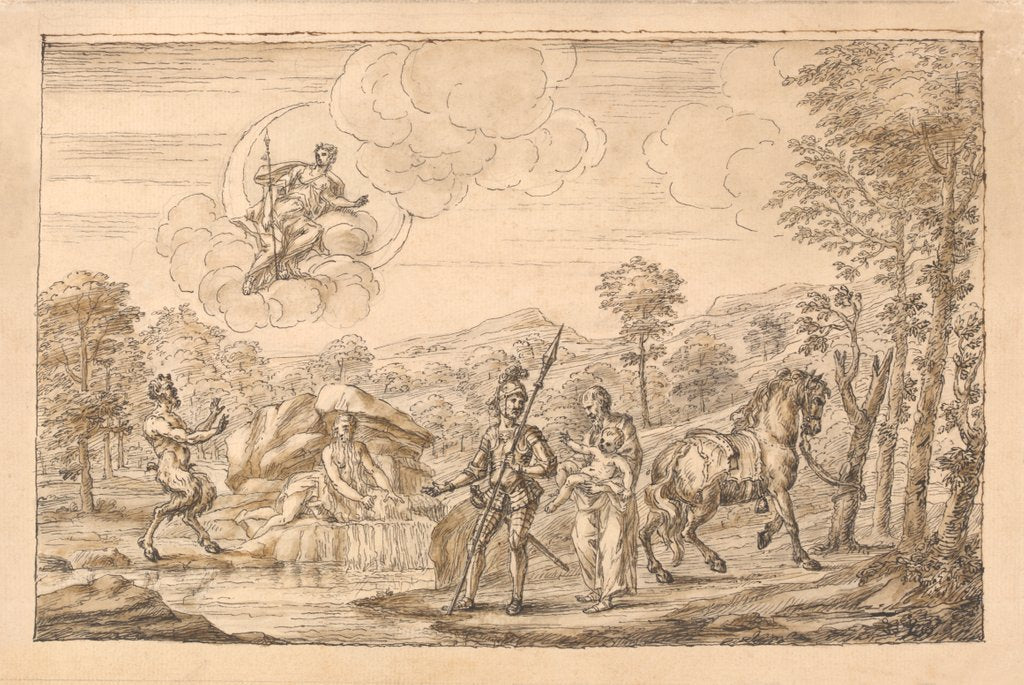 Detail of Guyon gives the child to Old Palmer, a nymph of Diana's chang'd into a fountain by William Kent