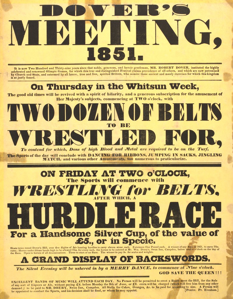 Detail of Poster of Dover's meeting advertising details of its festival by Anonymous