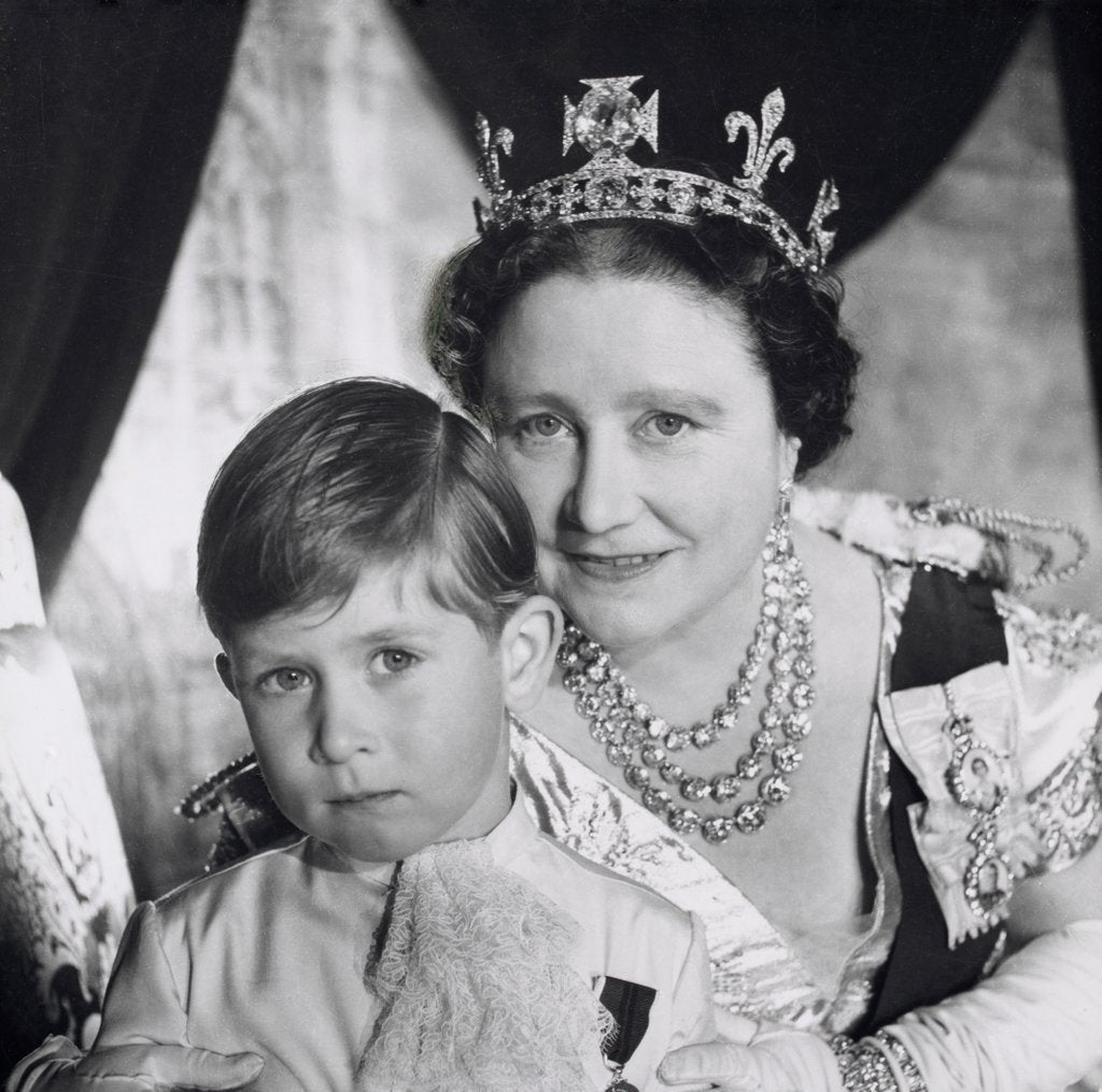 Detail of The Queen Mother and Prince Charles at the Coronation by Cecil Beaton