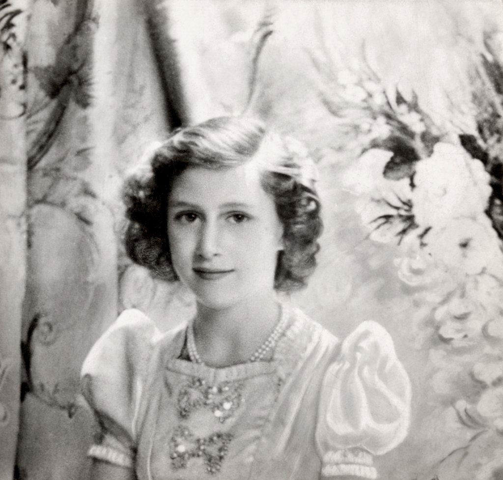 Detail of Princess Margaret posing at Buckingham Palace by Cecil Beaton