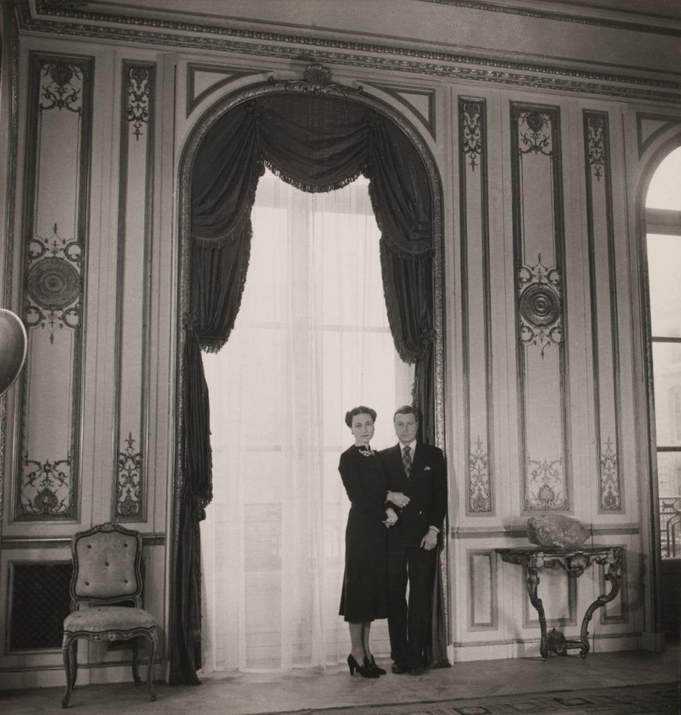 Detail of The Duke and Duchess of Windsor posing against a large window by Cecil Beaton