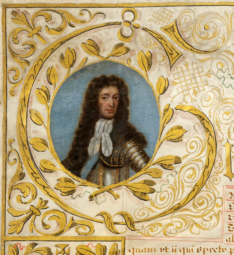 Detail of Letters patent in the name of William III and Mary II, detail by Anonymous