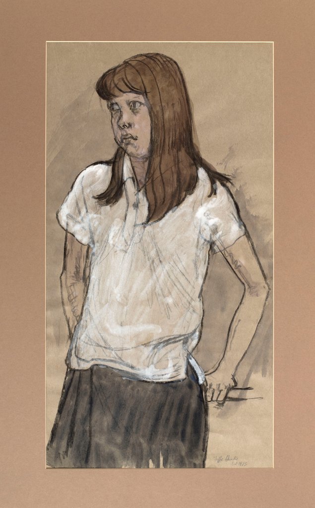 Detail of Thelma in her school uniform by Fyffe Christie