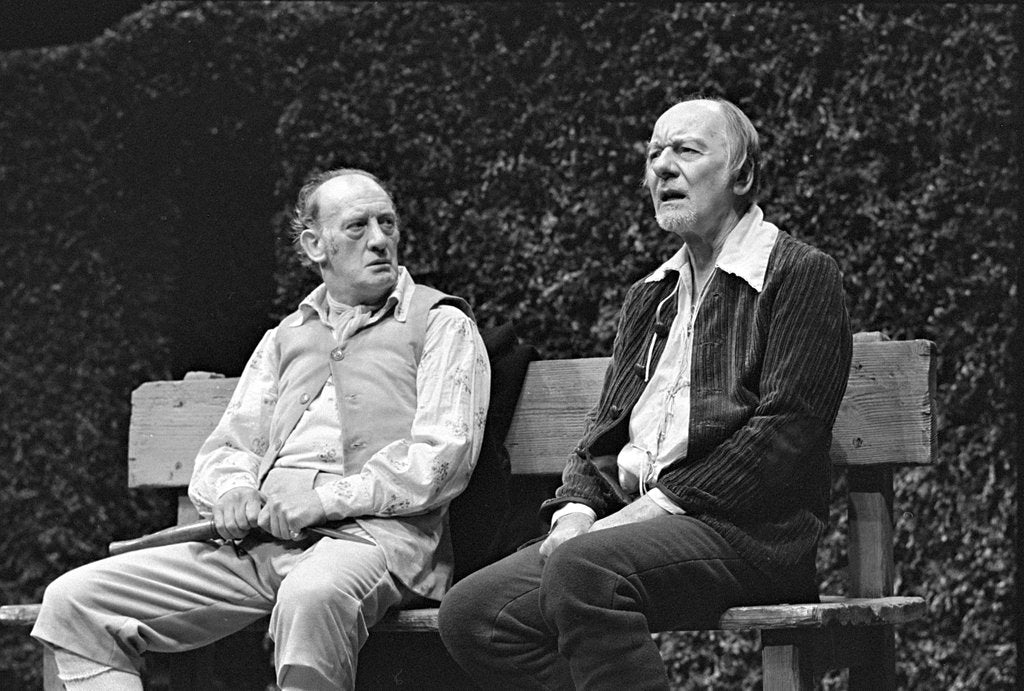 Detail of John Gielgud in Edward Bond's Bingo at the Royal Court Theatre by Douglas H. Jeffery