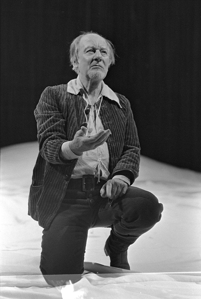 Detail of John Gielgud in Edward Bond's Bingo at the Royal Court Theatre by Douglas H. Jeffery