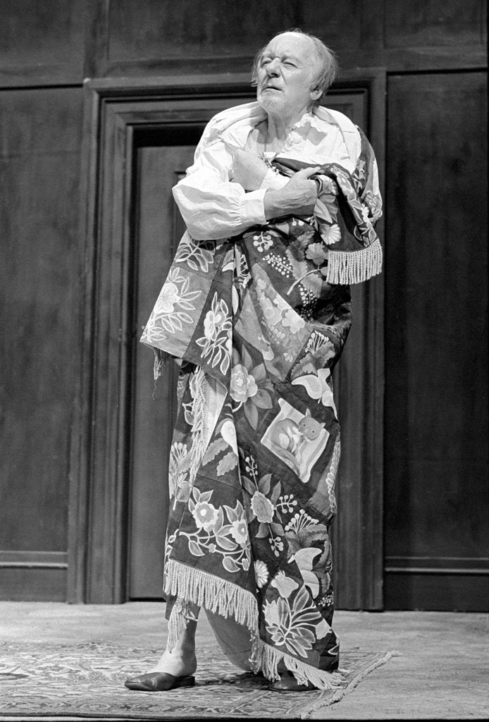 Detail of John Gielgud in Edward Bond's Bingo at the Royal Court Theatre by Douglas H. Jeffery