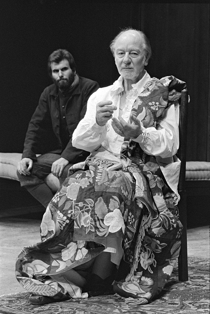 Detail of John Gielgud in Edward Bond's Bingo at the Royal Court Theatre by Douglas H. Jeffery