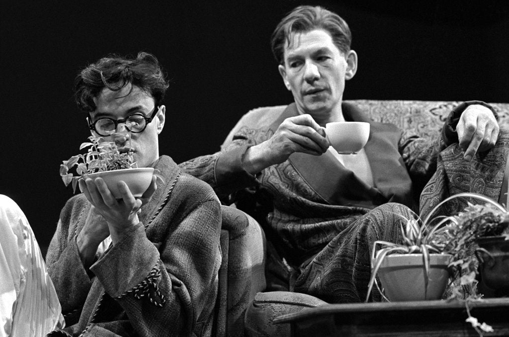 Detail of Paul Rhys and Ian McKellen in Martin Sherman's Bent at the National Theatre by Douglas H. Jeffery
