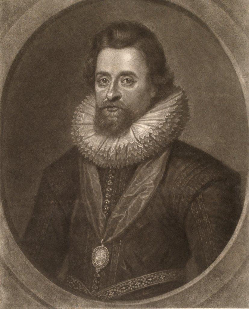 Detail of James I of England by Copley Fielding