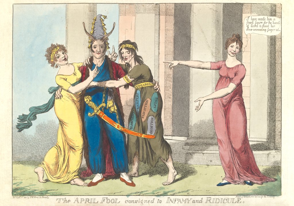 Detail of The April Fool consigned to Infamy and Ridicule by James Gillray