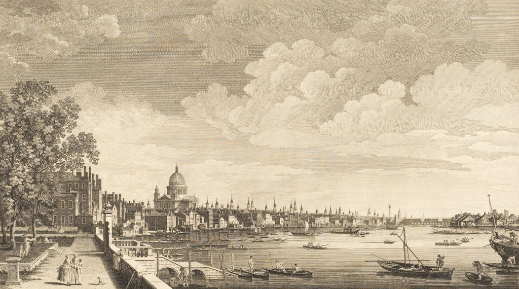 Detail of A view from Somerset Gardens to London Bridge by Edward Rooker