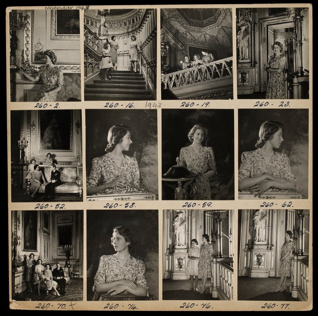 Detail of Contact print showing Princess Elizabeth by Cecil Beaton