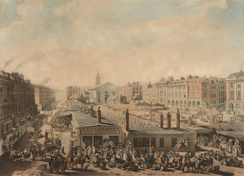 Detail of A Bird's Eye View of Covent Garden Market by J. Bluck