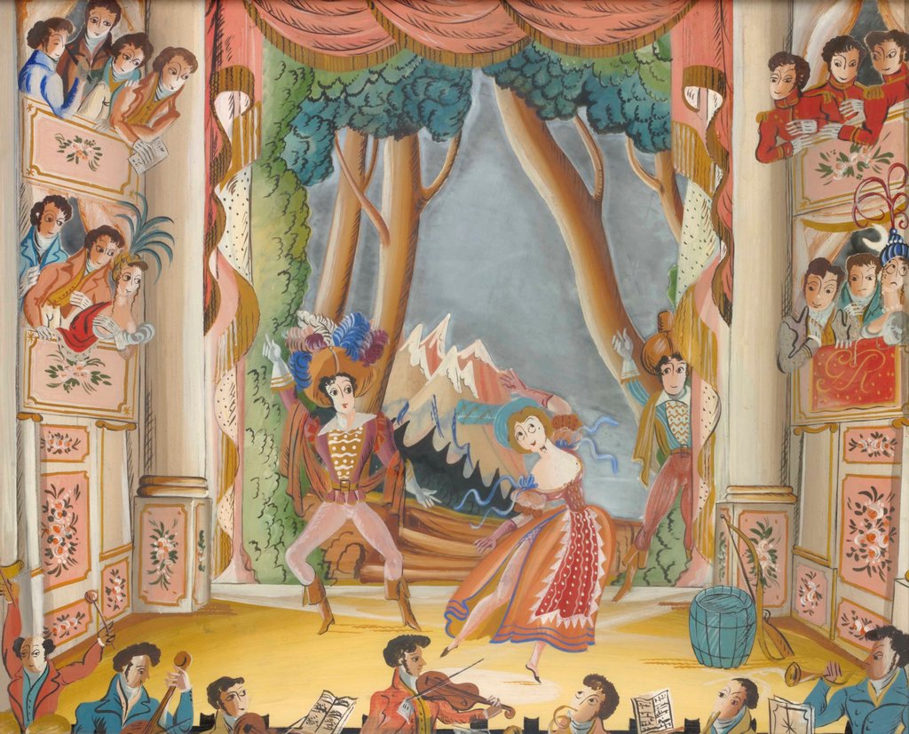 Detail of King George IV at a production of The Brigand at Drury Lane Theatre by Unknown