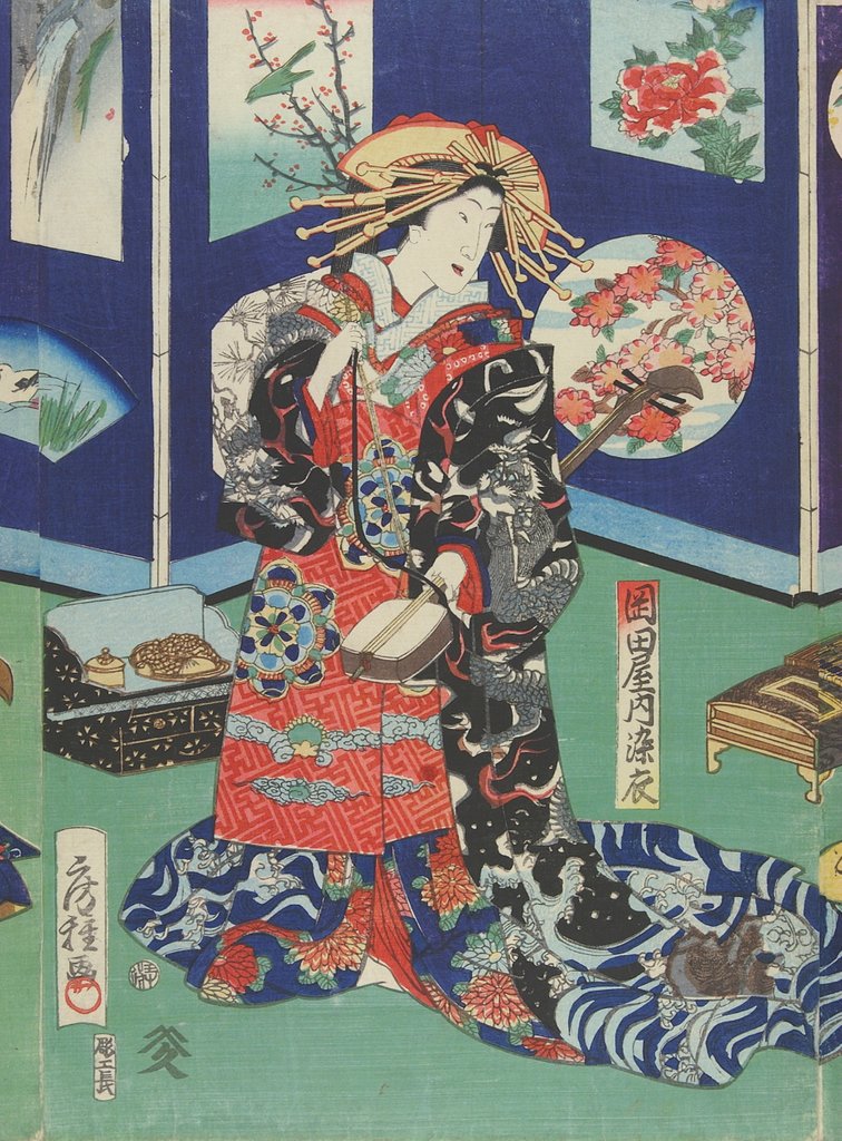 Detail of Seishi of the Kinpei Tea-house by Utagawa Fusatane
