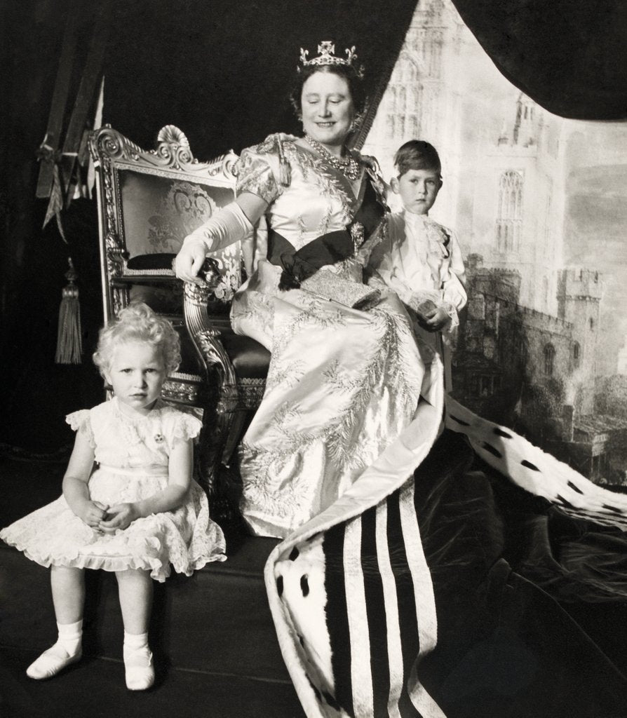 Detail of The Queen Mother, Prince Charles and Princess Anne by Cecil Beaton