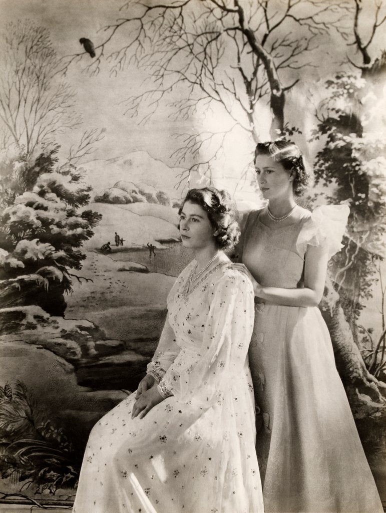Detail of Princess Elizabeth and Princess Margaret at Buckingham Palace by Cecil Beaton