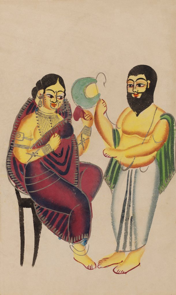 Detail of Mahant fanning Elokeshi by Unknown