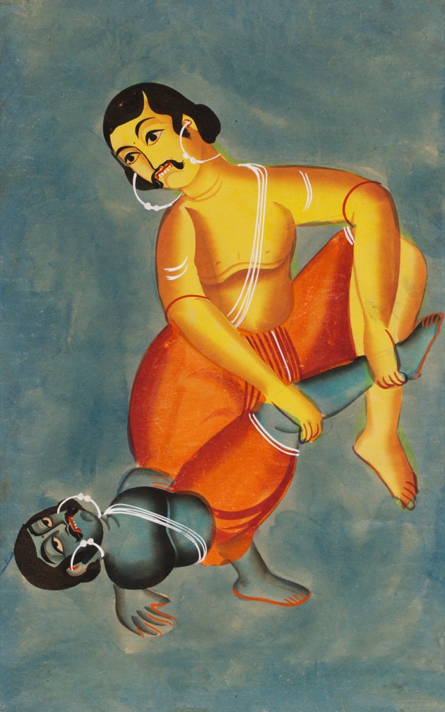 Detail of Bhima killing Kichaka by Unknown