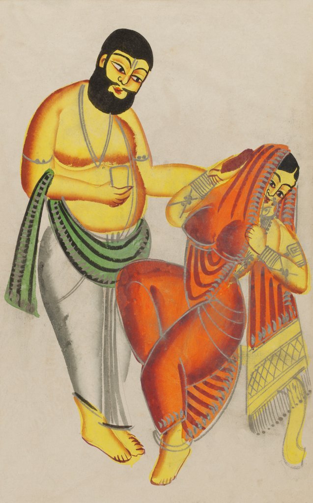 Detail of The Mahant Offers Child Birth Medicine to Elokeshi by Unknown