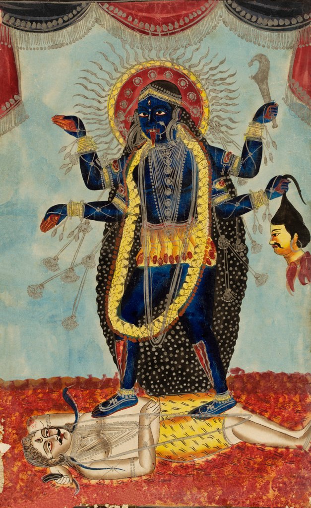 Detail of Kali dancing on Shiva by Unknown