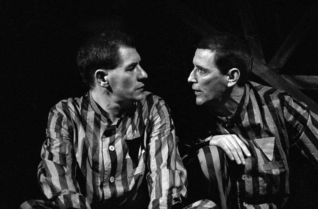 Detail of Ian McKellen and Tom Bell in Martin Sherman's Bent, at the Royal Court Theatre by Douglas H. Jeffery