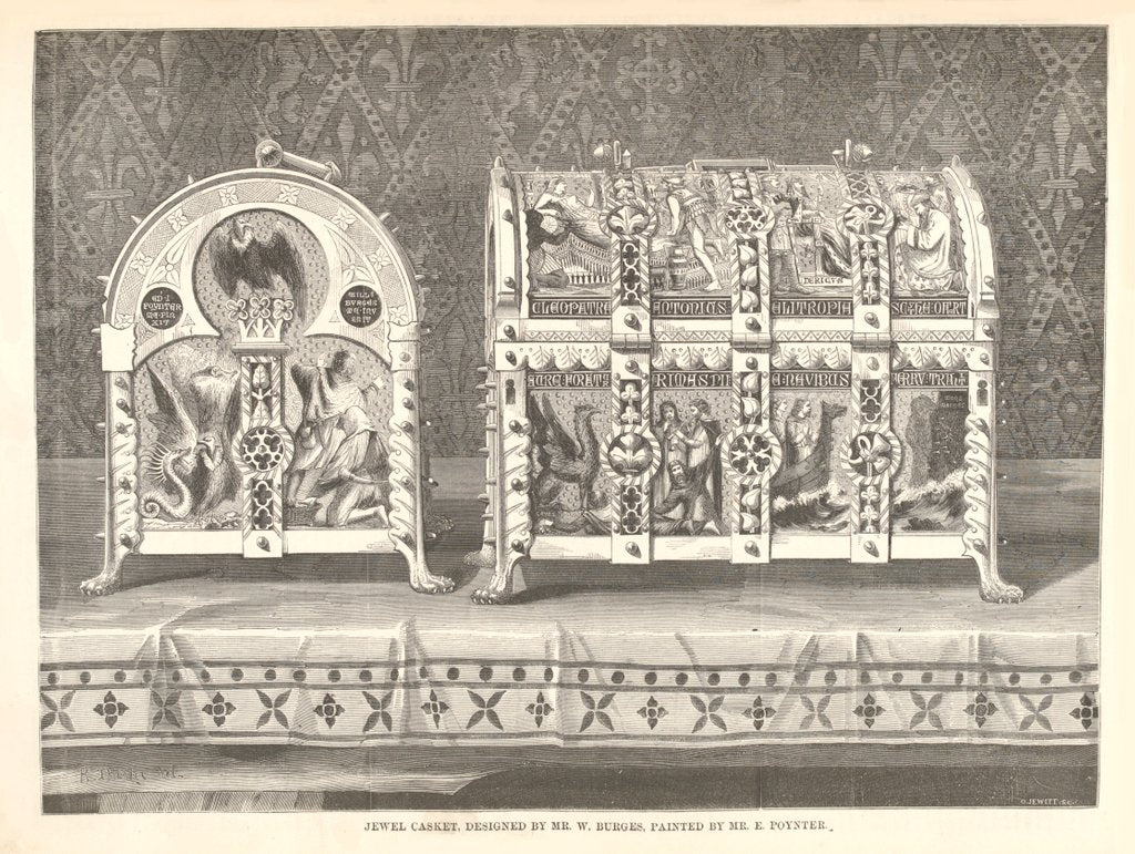 Detail of Illustration of a jewel casket by Edward John Poynter